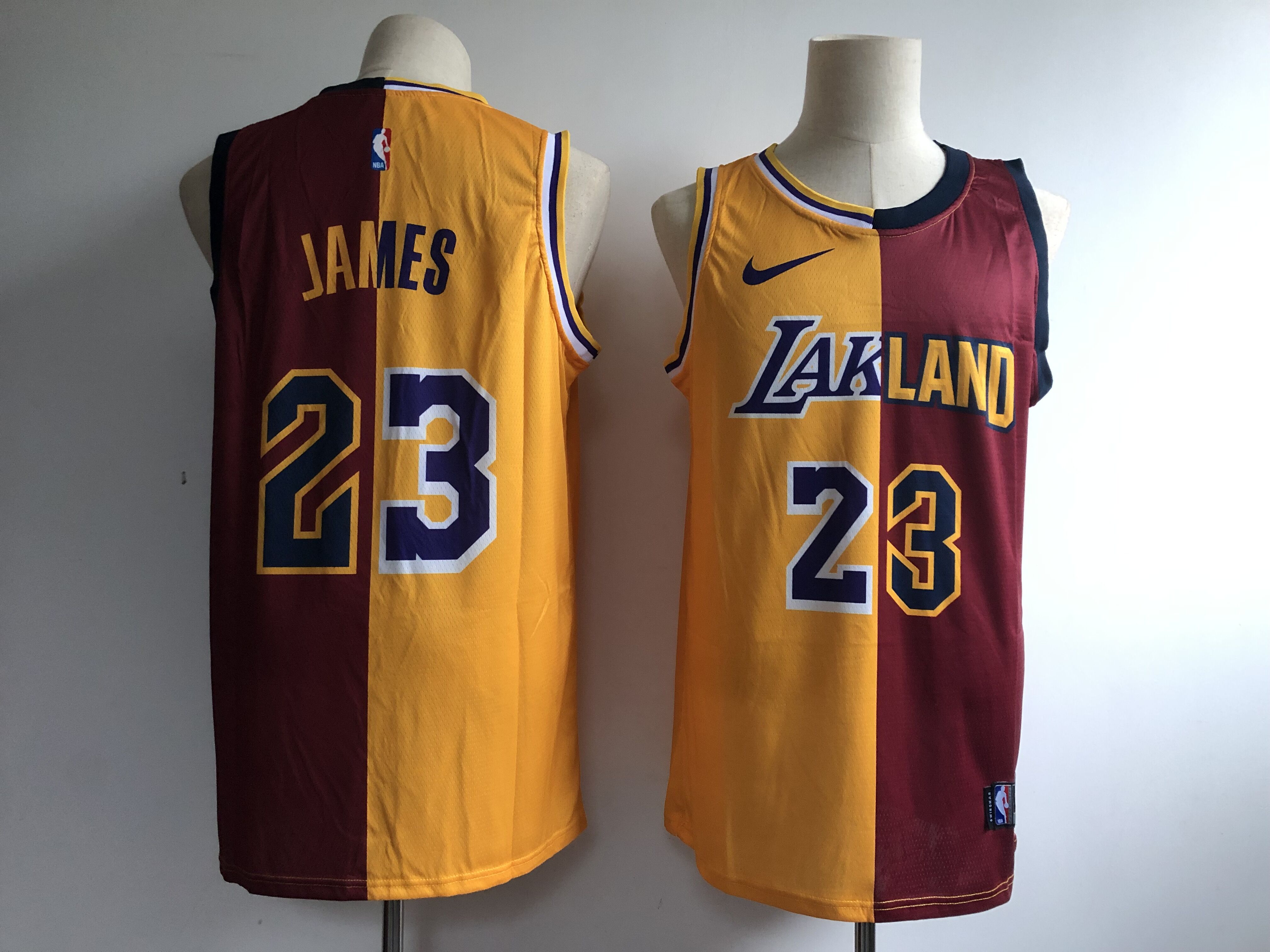 Men Los Angeles Lakers #23 James yellow Nike Split NBA Jerseys->edmonton oilers->NHL Jersey